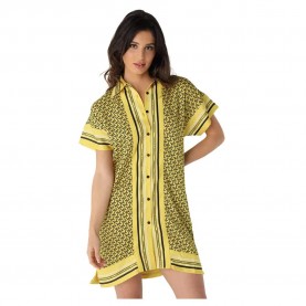 панталони,тип,чино,дамски,поли,и,рокли,victorio,&,lucchino,9189,short,sleeve,short,dress,yellow,(yellow)