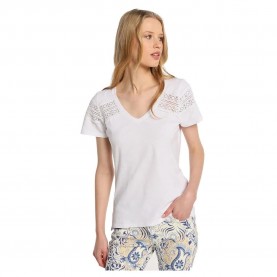 тениска,дамски,тениски,lois,jeans,10914,short,sleeve,v,neck,t,shirt,white,(white)