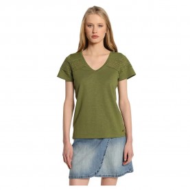 тениска,дамски,тениски,lois,jeans,10916,short,sleeve,v,neck,t,shirt,green,(green)