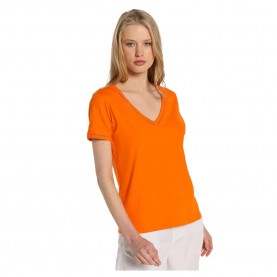 тениска,дамски,тениски,lois,jeans,10923,short,sleeve,v,neck,t,shirt,orange,(orange)