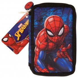 канцеларски,принадлежности,spider,man,double,w,content,(017808516),pencil,case,blue,(multicolor)