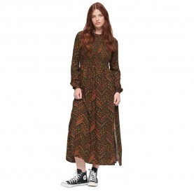 рокля,дамски,поли,и,рокли,superdry,printed,ls,smocked,long,dress,refurbished,brown