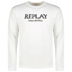 Тениска Replay M3299 .000.2660 T-shirt - White (Natural White) тениска,мъжки,тениски,дамски,тениски,replay,m3299,.000.2660,t,shirt,white,(natural,white)