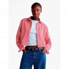 риза,с,дълъг,ръкав,дамски,блузи,дамски,ризи,tommy,jeans,crop,relaxed,poplin,long,sleeve,shirt,pink