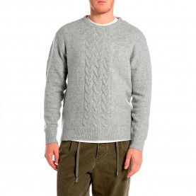 блуза,мъжки,пуловери,replay,uk4871.000.g23894,sweater,light,grey,melange,(grey)