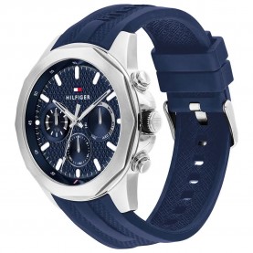 часовник,часовници,tommy,hilfiger,lars,46,mm,watch,silver,(blue,blue,silicone)