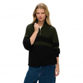 блуза,дамски,пуловери,дамски,плетени,дрехи,superdry,classic,stripe,sweater,black,olive,(black)