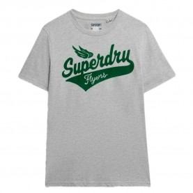 Тениска Superdry Flyers Script short sleeve T-shirt - Grey (Grey Marl) тениска,мъжки,тениски,дамски,тениски,superdry,flyers,script,short,sleeve,t,shirt,grey,(grey,marl)