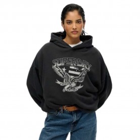 суичър,дамски,блузи,superdry,lo,fi,oversized,hoodie,black