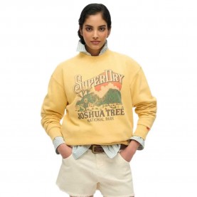блуза,дамски,блузи,superdry,souvenir,graphic,loose,sweatshirt,yellow,(flax,yellow)