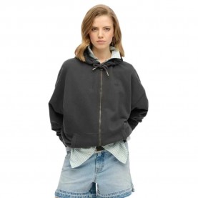 блуза,дамски,блузи,superdry,studios,full,zip,sweatshirt,black