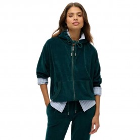 блуза,дамски,блузи,superdry,velour,full,zip,sweatshirt,green,(dark,pine,green)