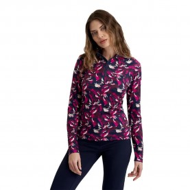 блуза,дамски,блузи,calvin,klein,golf,dakota,quarter,zip,top,sweatshirt,brushstroke,print,(multicolor)