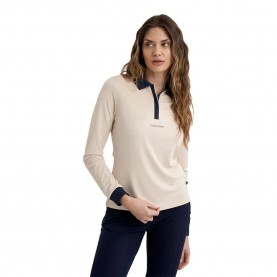дамски,блузи,с,яка,calvin,klein,golf,mila,long,sleeve,polo,beige,(tapioca)