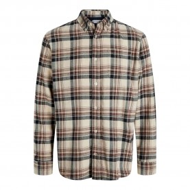 карирана,риза,мъжки,ризи,jack,&,jones,classic,flannel,check,long,sleeve,shirt,antique,white,(brown)