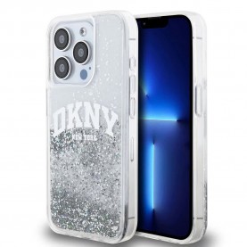 DKNY Liquid Glitter Arch Logo iPhone 14 Pro phone case - Clear (Transparent) други,аксесоари,dkny,liquid,glitter,arch,logo,iphone,14,pro,phone,case,clear,(transparent)