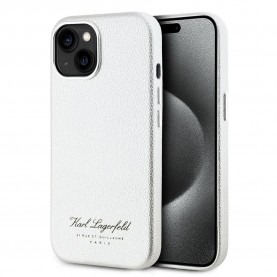 Karl lagerfeld Grained PU Hotel RSG iPhone 15 phone case - Silver (Grey) други,аксесоари,karl,lagerfeld,grained,pu,hotel,rsg,iphone,15,phone,case,silver,(grey)