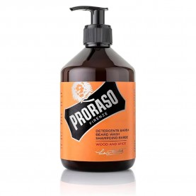 бръснене,proraso,wood,&,spice,500ml,beard,shampoo,clear