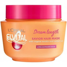 хигиена,коса,l´oreal,elvitaldream,length,savior,hair,mask,300ml,transparent,(pink)