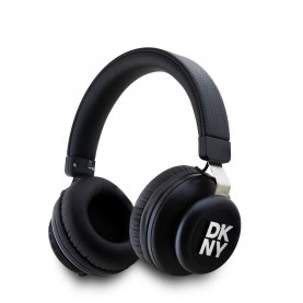 слушалки,слушалки,dkny,pu,leather,stack,logo,wireless,headphones,black