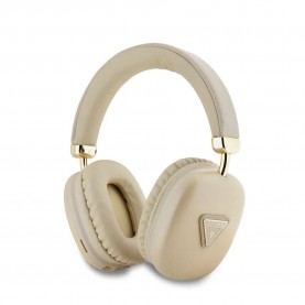 слушалки,слушалки,guess,saffiano,pu,leather,triangle,logo,wireless,headphones,beige