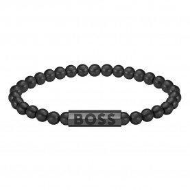 бижутерия,boss,1580659m,bracelet,black,(silver)