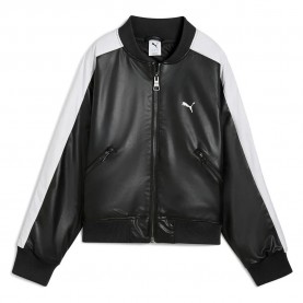 Яке Puma T7 Pleather bomber jacket - PUMA Black яке,дамски,якета,и,палта,puma,t7,pleather,bomber,jacket,puma,black