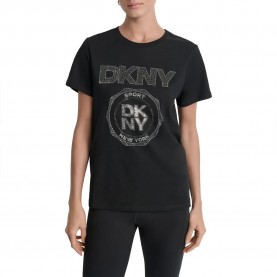 тениска,дамски,тениски,dkny,medallion,logo,short,sleeve,t,shirt,black