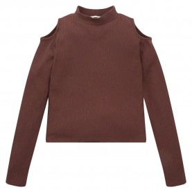тениска,детски,тениски,tom,tailor,cropped,rib,long,sleeve,t,shirt,bitter,chocolate,space,dye,(brown)