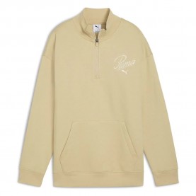 блуза,дамски,блузи,puma,ess,script,relaxed,half,zip,sweatshirt,pebble,path,(beige)