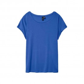 тениска,дамски,тениски,vero,moda,ava,plain,short,sleeve,t,shirt,dazzling,blue,(blue)