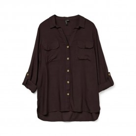 риза,с,дълъг,ръкав,дамски,блузи,дамски,ризи,vero,moda,bumpy,long,sleeve,shirt,chocolate,torte,(brown)