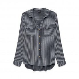 риза,с,дълъг,ръкав,дамски,блузи,дамски,ризи,vero,moda,bumpy,long,sleeve,shirt,india,ink,eva,snow,white,(grey)