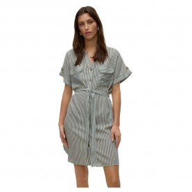 рокля,дамски,поли,и,рокли,vero,moda,bumpy,short,sleeve,short,dress,laurel,wreath,snow,white,(grey)