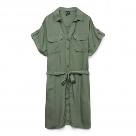 рокля,дамски,поли,и,рокли,vero,moda,bumpy,short,sleeve,short,dress,laurel,wreath,(green)