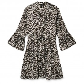 рокля,дамски,поли,и,рокли,vero,moda,melba,3,4,sleeve,short,dress,birch,lova,leo,(brown)