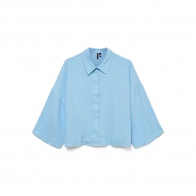 риза,с,дълъг,ръкав,дамски,блузи,дамски,ризи,vero,moda,natali,crop,long,sleeve,shirt,blue,(airy,blue)