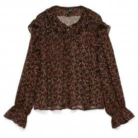риза,с,дълъг,ръкав,дамски,блузи,дамски,ризи,vero,moda,petra,long,sleeve,shirt,chocolate,torte,tally,rose,brown,(brown)