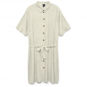 рокля,дамски,поли,и,рокли,vero,moda,thea,short,sleeve,short,dress,moonbeam,melange,(beige)