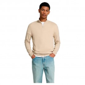 блуза,мъжки,пуловери,selected,berg,half,zip,sweater,beige,(oatmeal,melange)