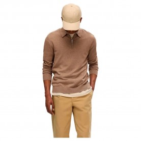 мъжки,блузи,с,яка,selected,berg,long,sleeve,polo,teak,melange,(beige)