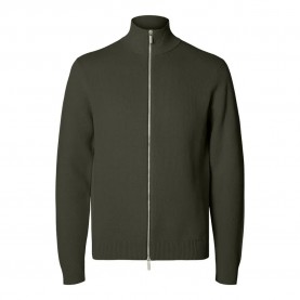 блуза,мъжки,пуловери,selected,dane,full,zip,sweater,green,(forest,night)