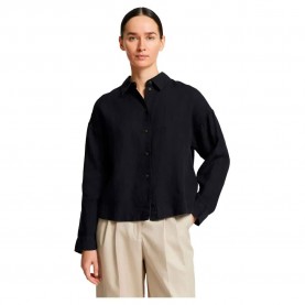 риза,с,дълъг,ръкав,дамски,блузи,дамски,ризи,selected,linnie,linen,long,sleeve,shirt,black