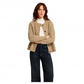 жилетка,дамски,пуловери,дамски,плетени,дрехи,selected,lulu,short,cardigan,beige,(sepia,tint,melange)