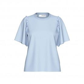 тениска,дамски,тениски,selected,penelope,ruffle,short,sleeve,t,shirt,cashmere,blue,(blue)