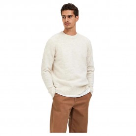 блуза,мъжки,пуловери,selected,rai,sweater,oatmeal,melange,(beige)