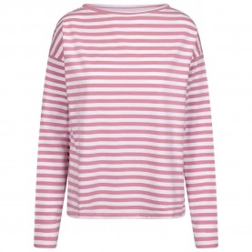 тениска,дамски,тениски,trespass,thelma,long,sleeve,t,shirt,pink,haze,stripe,(pink)