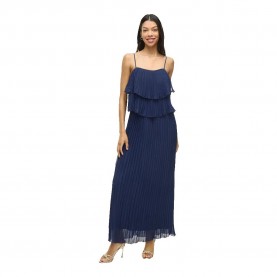 сако,дамски,поли,и,рокли,vila,chiffan,pleat,sleeveless,dress,navy,blazer,(blue)