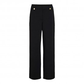 панталони,дамски,панталони,vila,clua,wide,leg,fit,button,high,waist,pants,black,gold,button,(black)