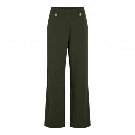 панталони,дамски,панталони,vila,clua,wide,leg,fit,button,high,waist,pants,deep,depths,gold,button,(green)